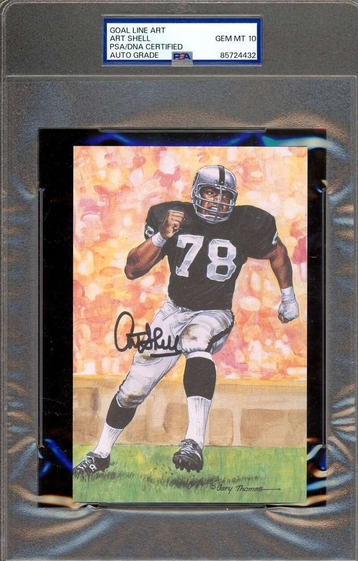 Art Shell Gem Mint 10 PSA DNA Signed Goal Line Art Card GLAC Autograph Raiders
