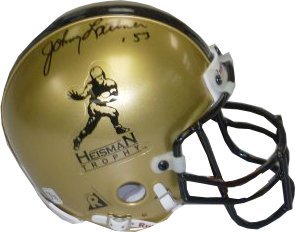 Johnny Lattner signed Riddell Gold Heisman Authentic Mini Helmet '53 -Notre Dame