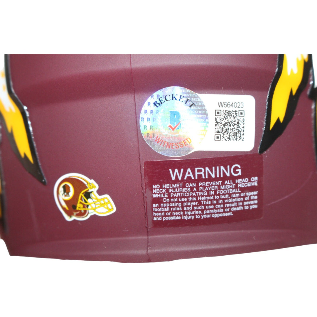 John Riggins Signed Washington Redskins AMP Mini Helmet Beckett 43019