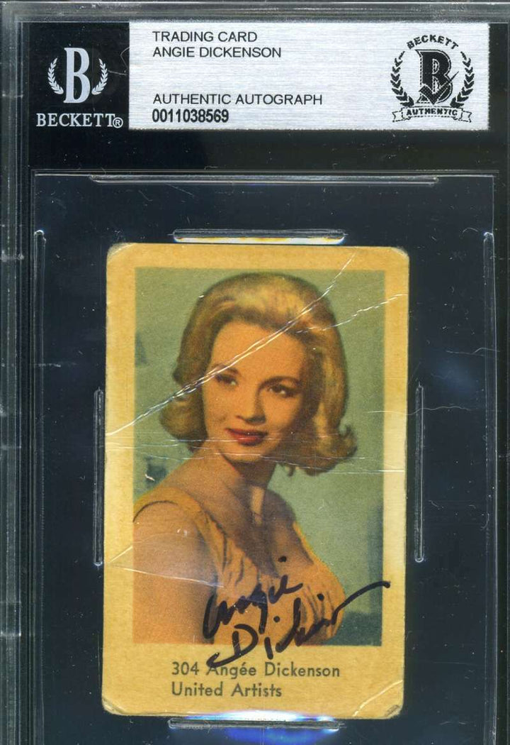 Angie Dickenson Bas Beckett Hand Signed 1950`s Dutch Trading Card Autograph