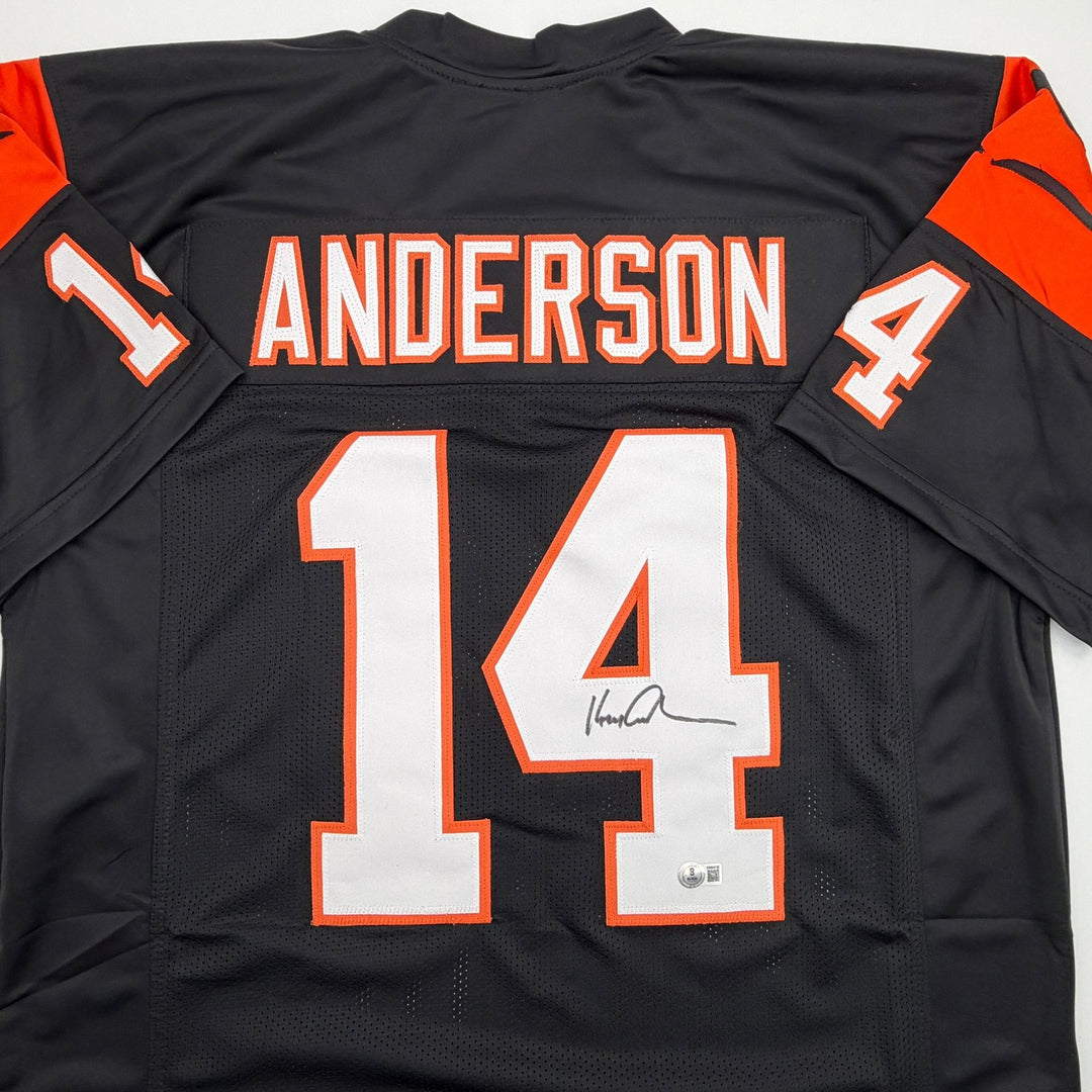 Autographed/Signed KEN ANDERSON Cincinnati Black Jersey JSA COA Auto