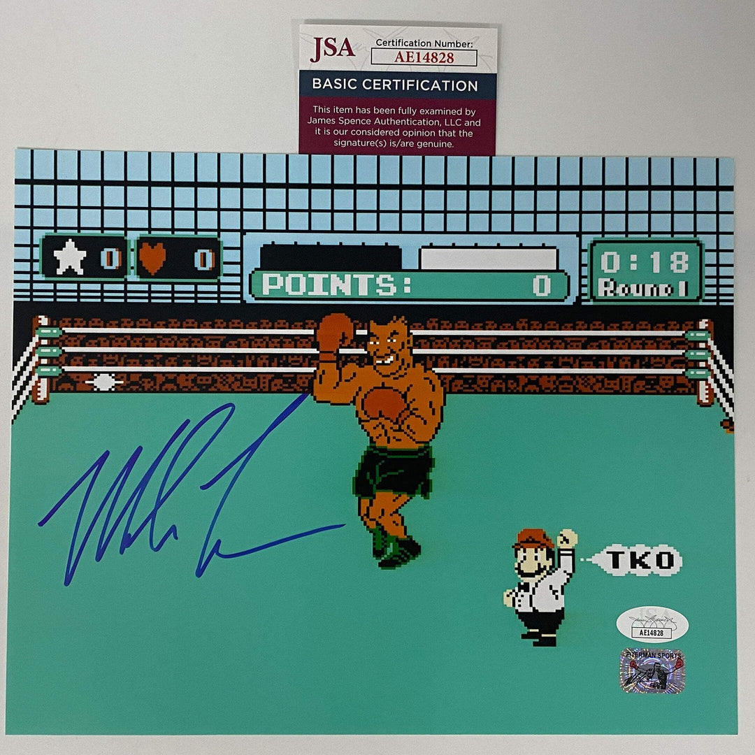 Autographed/Signed Mike Tyson Punchout Nintendo Game Boxing 8x10 Photo JSA COA