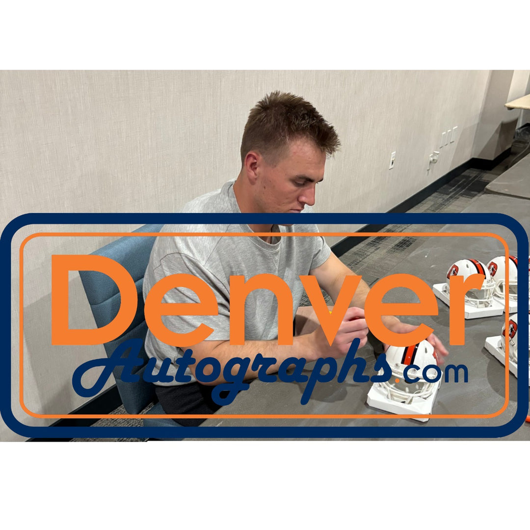 Bo Nix Autographed Denver Broncos 2023 ALT Mini Helmet Beckett Witness 57281