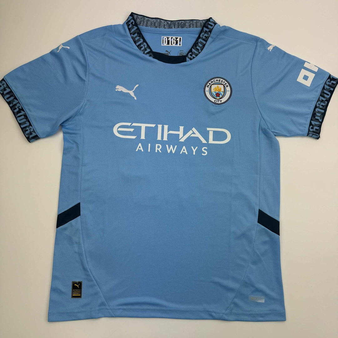 Autographed/Signed Phil Foden Manchester City Blue Futbol Jersey BAS COA