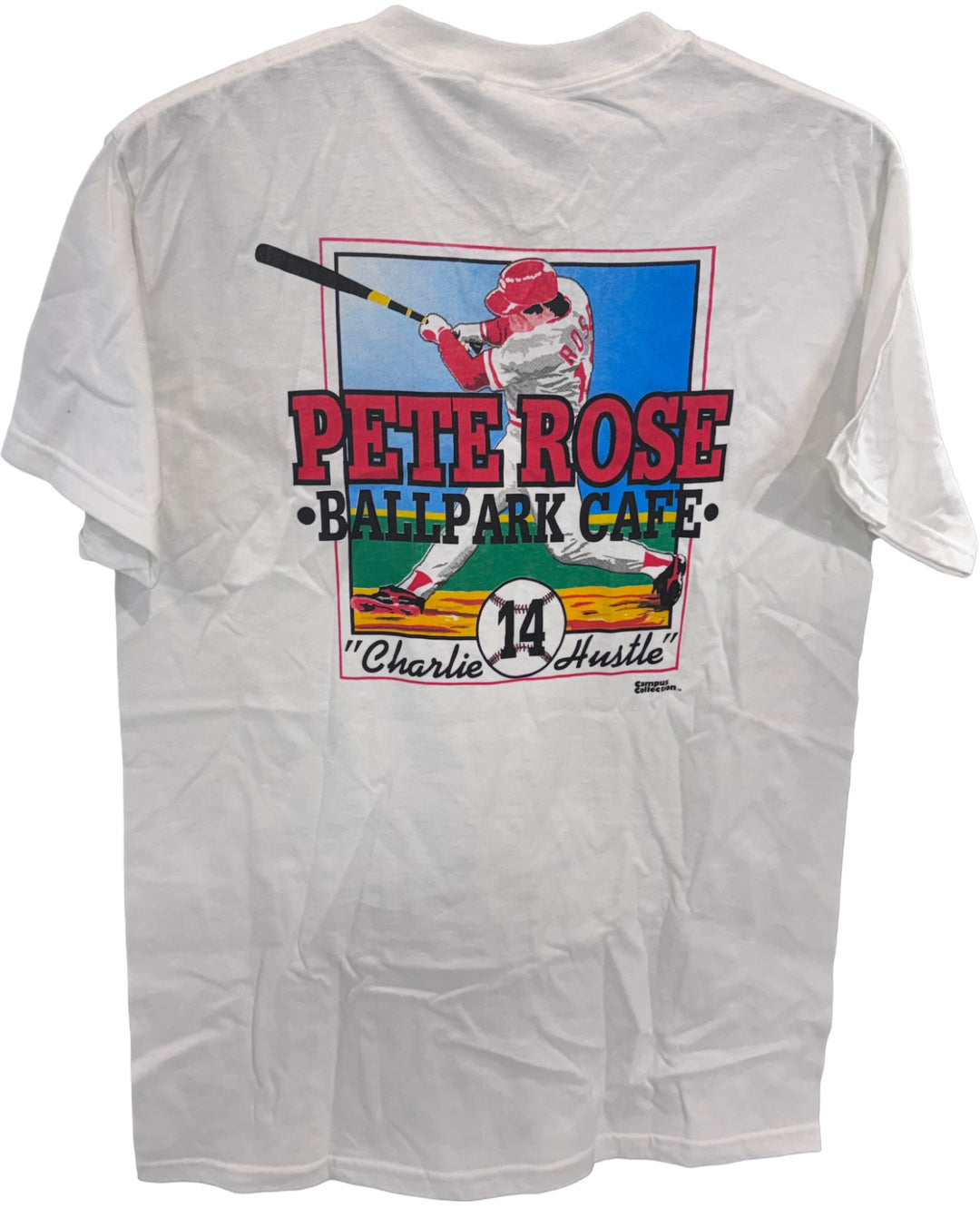 Pete Rose Signed BallPark Cafe Charlie Hustle T Shirt Hit King Auto CBM COA
