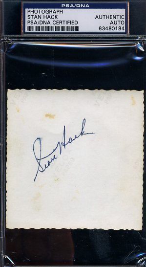 Stan Hack Psa/dna Signed 1950`s Original Photo Autograph Authentic