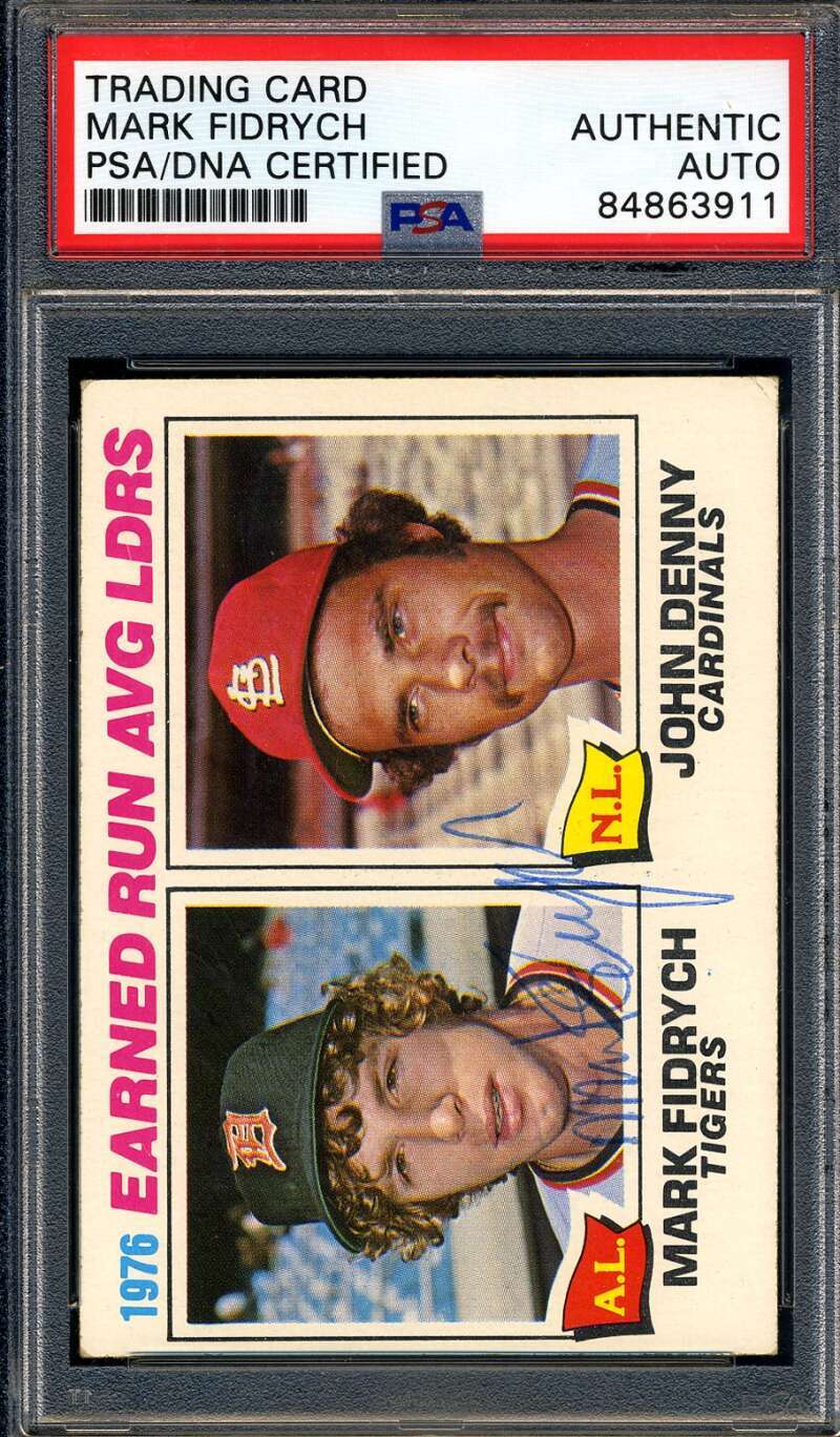 Mark Fidrych PSA DNA Signed 1977 Topps 1976 Leaders Autograph
