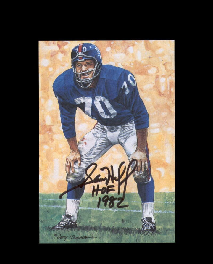 Sam Huff PSA DNA Signed Goal Line Art Card GLAC Autograph HOF 1982