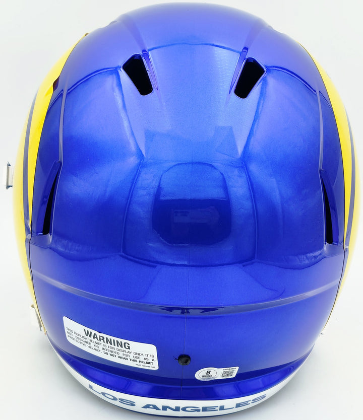 Aaron Donald Auto Rams 2020 Alt Blue Full Size Speed Replica Helmet Beckett Wit
