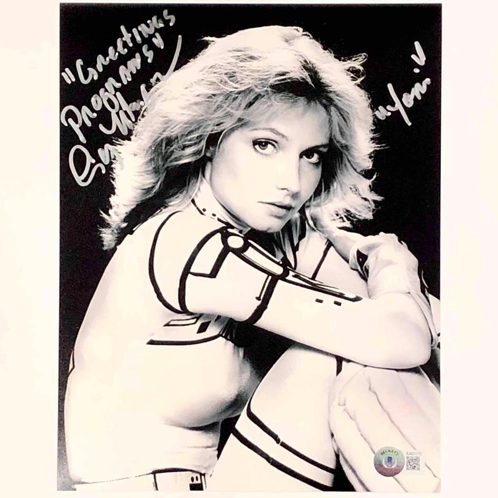 Cindy Morgan "Greetings Programs" quote signed Tron "Yori" 8x10 Photo BAS Auto