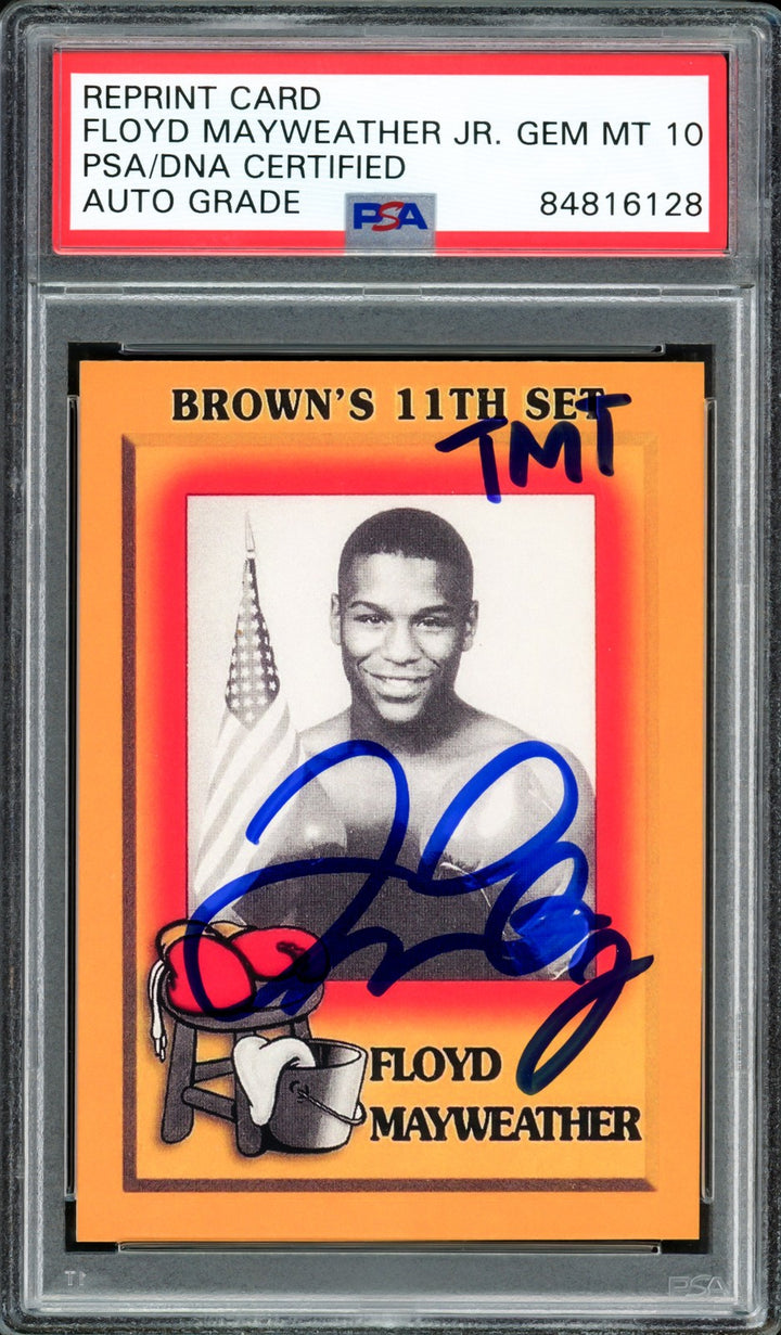 Floyd Mayweather Jr Auto 1997 Browns Boxing Rookie Reprint 51 Sig 10 Money Team