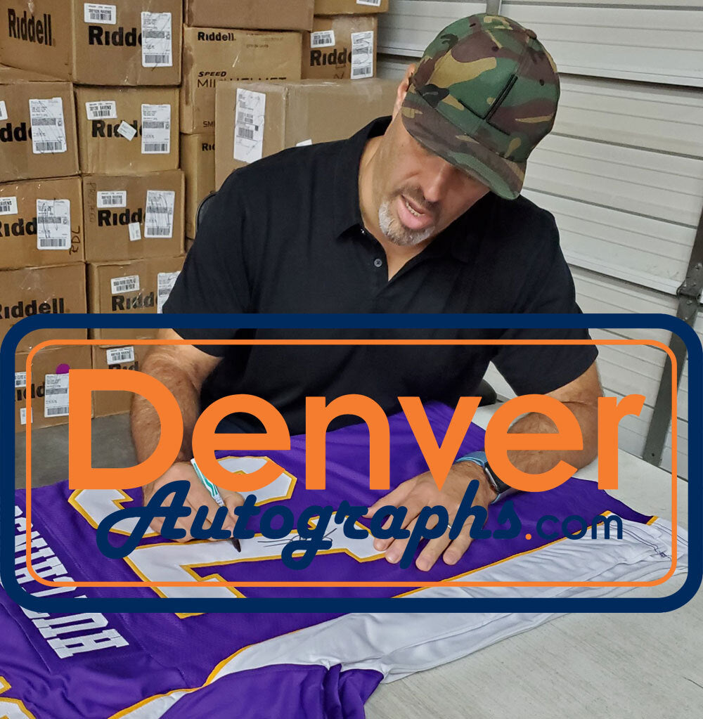 Steve Hutchinson Autographed/Signed Pro Style Purple XL Jersey HOF BAS 28645