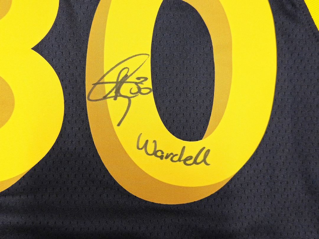 Warriors Stephen Curry Auto Black Nike Swingman City Edt Jersey 48 Wardell BAS