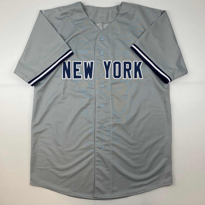 Autographed/Signed Hideki Matsui New York Grey Jersey Beckett BAS COA