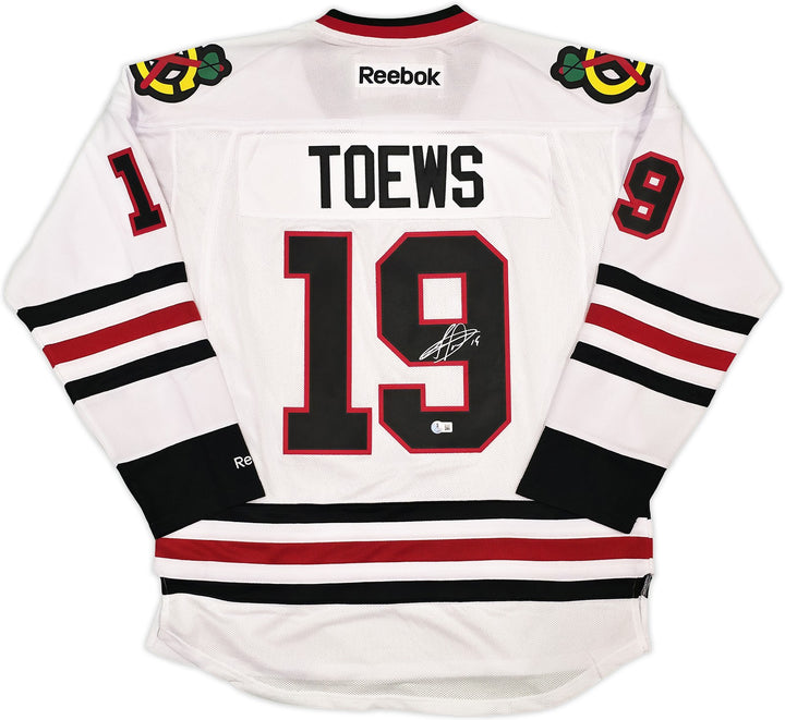 Blackhawks Jonathan Toews Signed White Reebok Premier Jersey Size L Beckett Wit