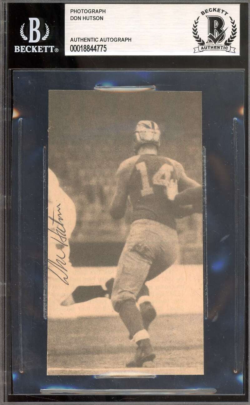 Don Hutson Beckett BAS Signed 3x5 Photo Autograph