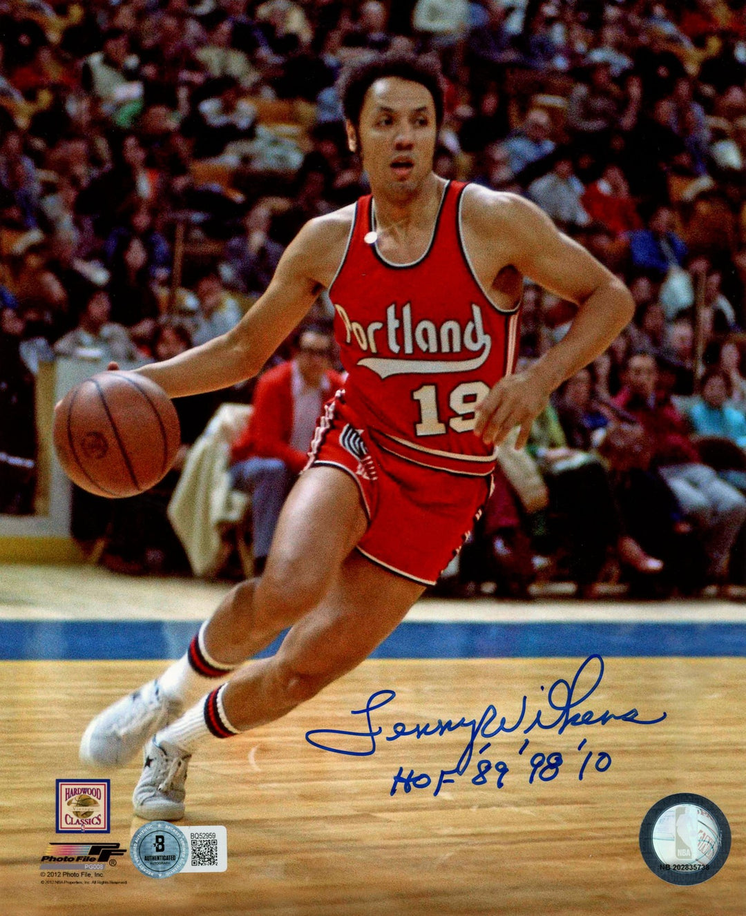 Lenny Wilkens Autographed Portland Trailblazers 8x10 Photo HOF Beckett 57436