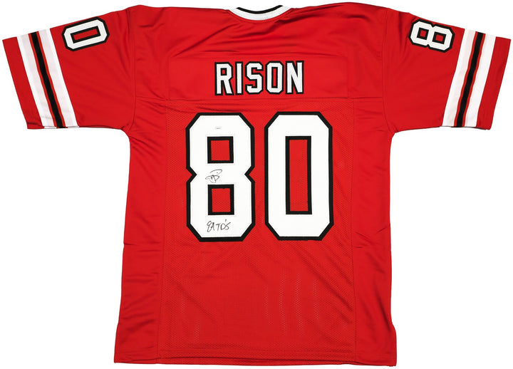 Atlanta Falcons Andre Rison Autographed Signed Red Jersey "84 TD" JSA