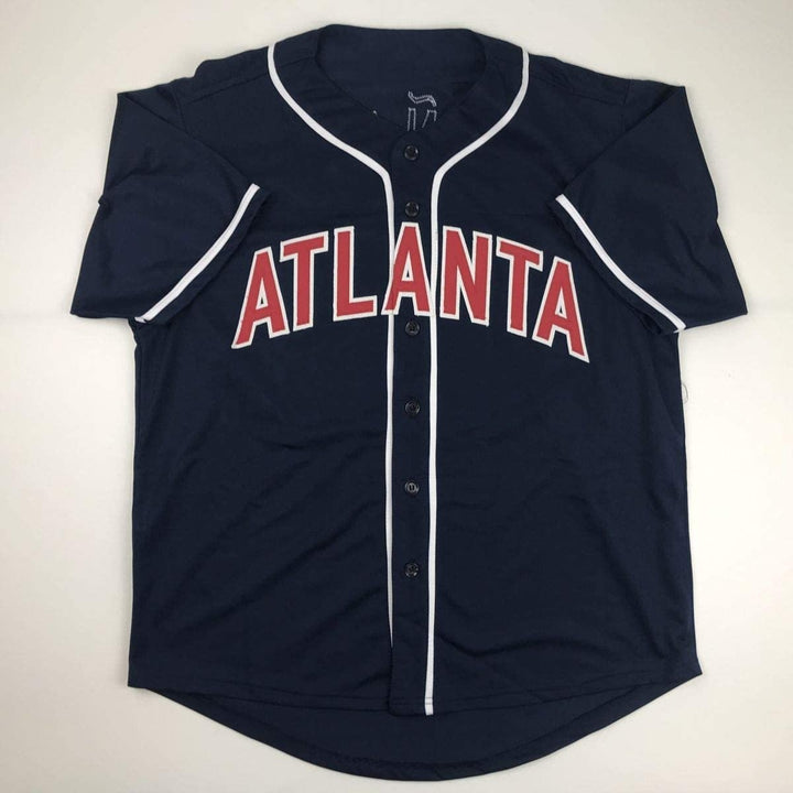 Autographed/Signed RONALD ACUNA JR. Atlanta Blue Jersey JSA COA Auto