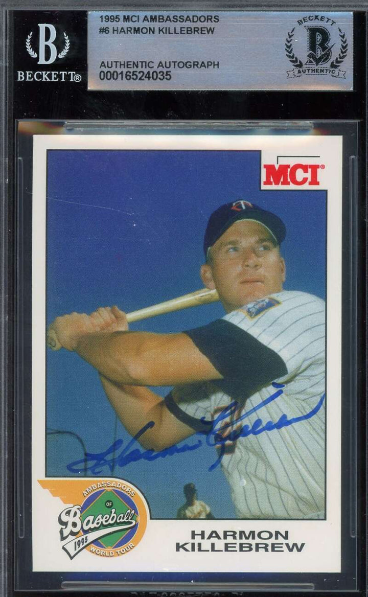 Harmon Killebrew Beckett BAS Signed 1995 MCI Ambassadors Autograph