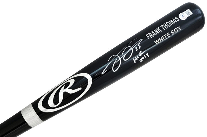 Frank Thomas Auto Black Rawlings Game Model Bat White Sox "HOF 2014" Beckett Wit