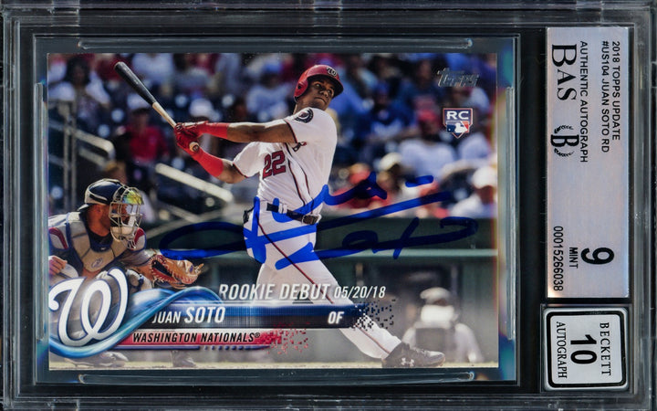 Juan Soto Signed 2018 Topps Update RC US104 Mets BGS 9 Auto GM 10 Beckett