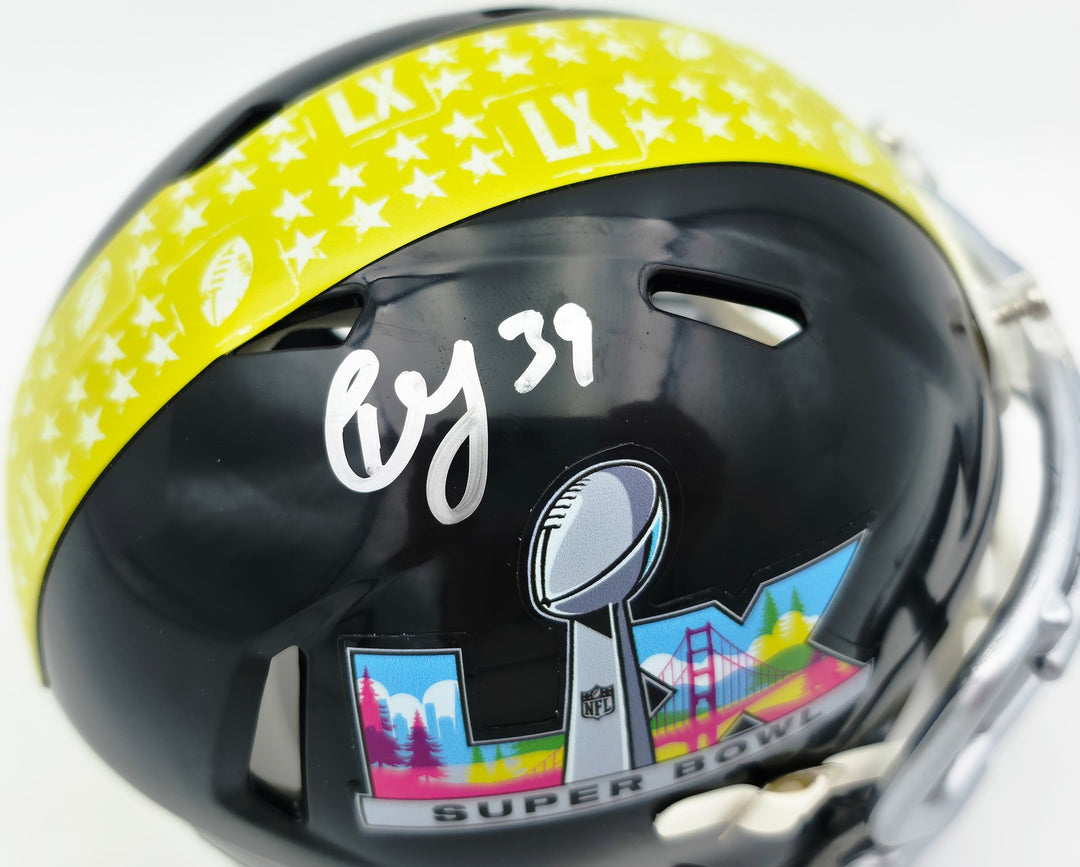 Ty Okada Signed Seahawks Black SB LX Logo Mini Helmet MCS Holo