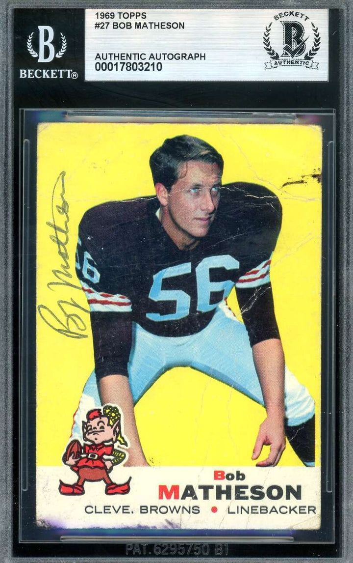 Bob Matheson Beckett BAS Vintage Signed 1969 Topps Rookie Autograph