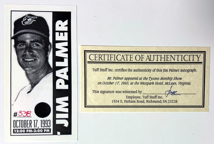 Jim Palmer signed Baltimore Orioles MLB 8x10 Photo imperfect Framed- COA  (HOF)