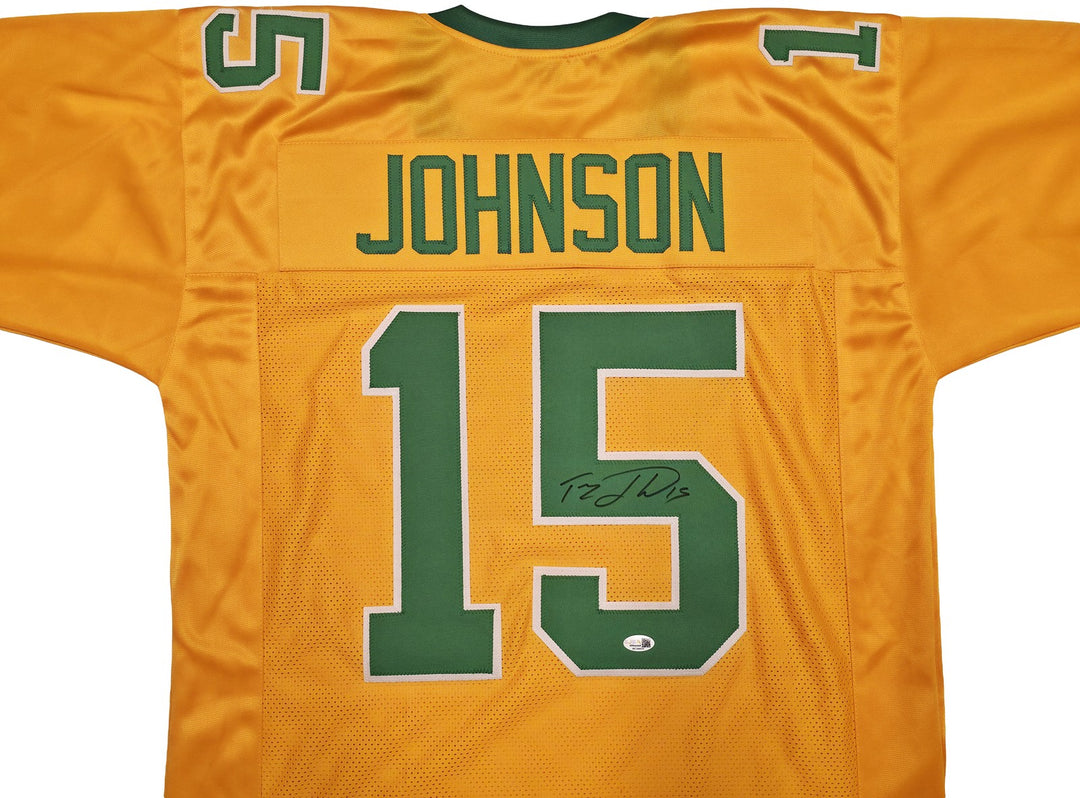 Oregon Ducks Tez Johnson Signed Yellow Jersey JSA Witness