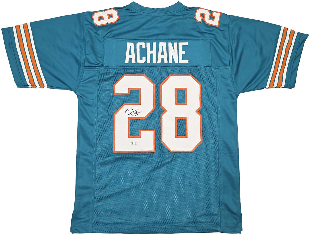 Miami Dolphins De'Von Achane Signed Teal Jersey Beckett Witness