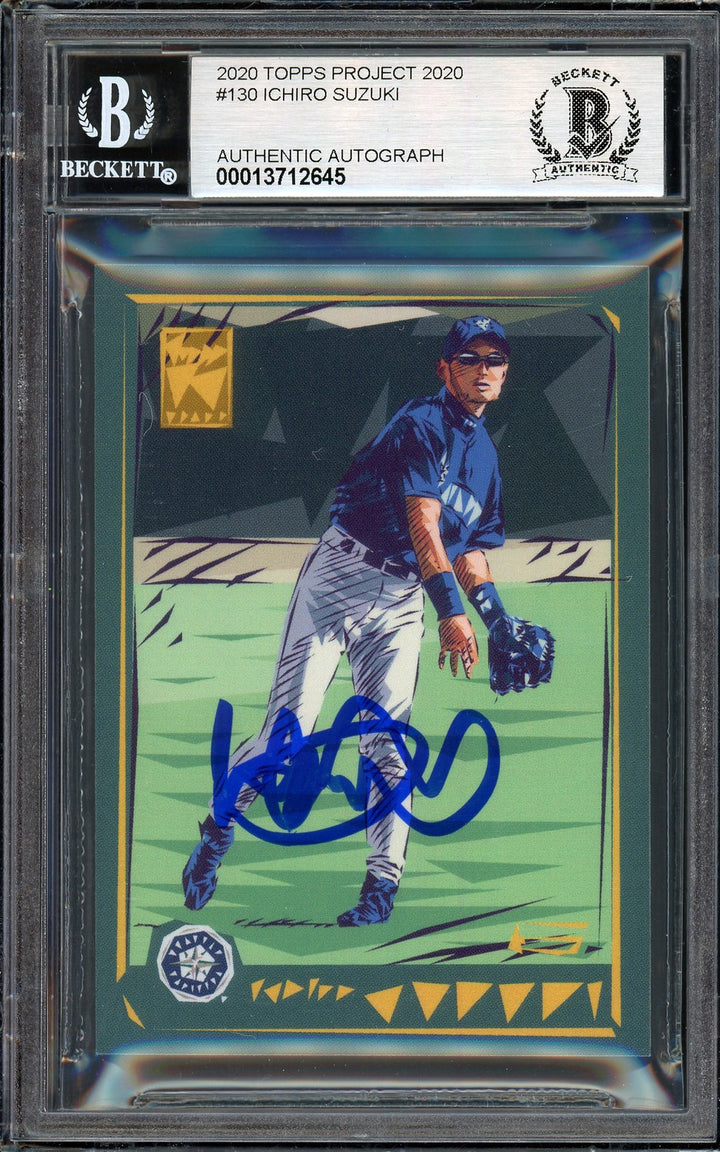 Ichiro Suzuki Auto Topps Project 2020 Naturel Card 130 Mariners Sig 10 /5 BAS