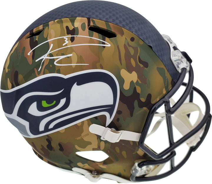 Russell Wilson Signed Seahawks Camo Full Size Replica Speed Helmet RW Holo