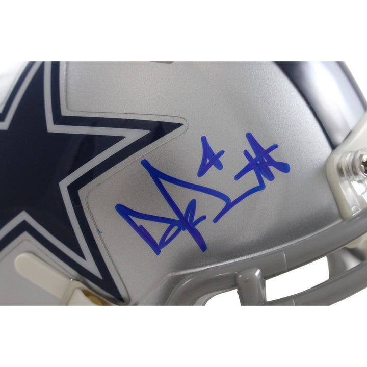 Dak Prescott Autographed/Signed Dallas Cowboys Mini Helmet Beckett 56313