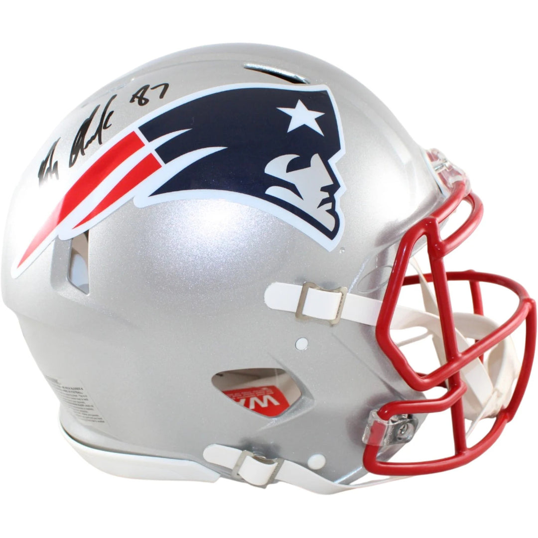 Rob Gronkowski Autographed New England Patriots Pro Helmet Beckett WIT 58325