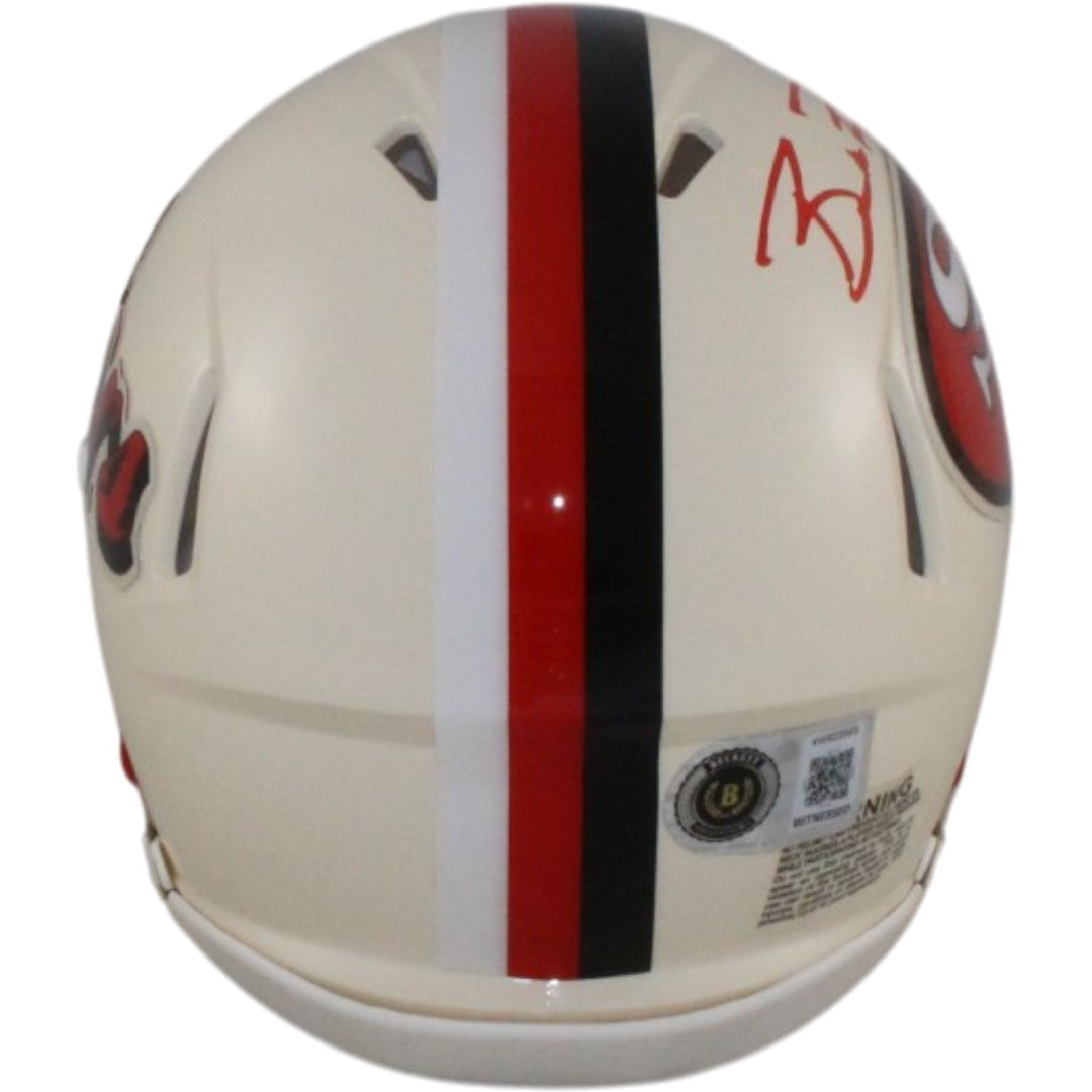 Brock Purdy Autographed San Francisco 49ers Retro Mini Helmet Beckett WIT 56911