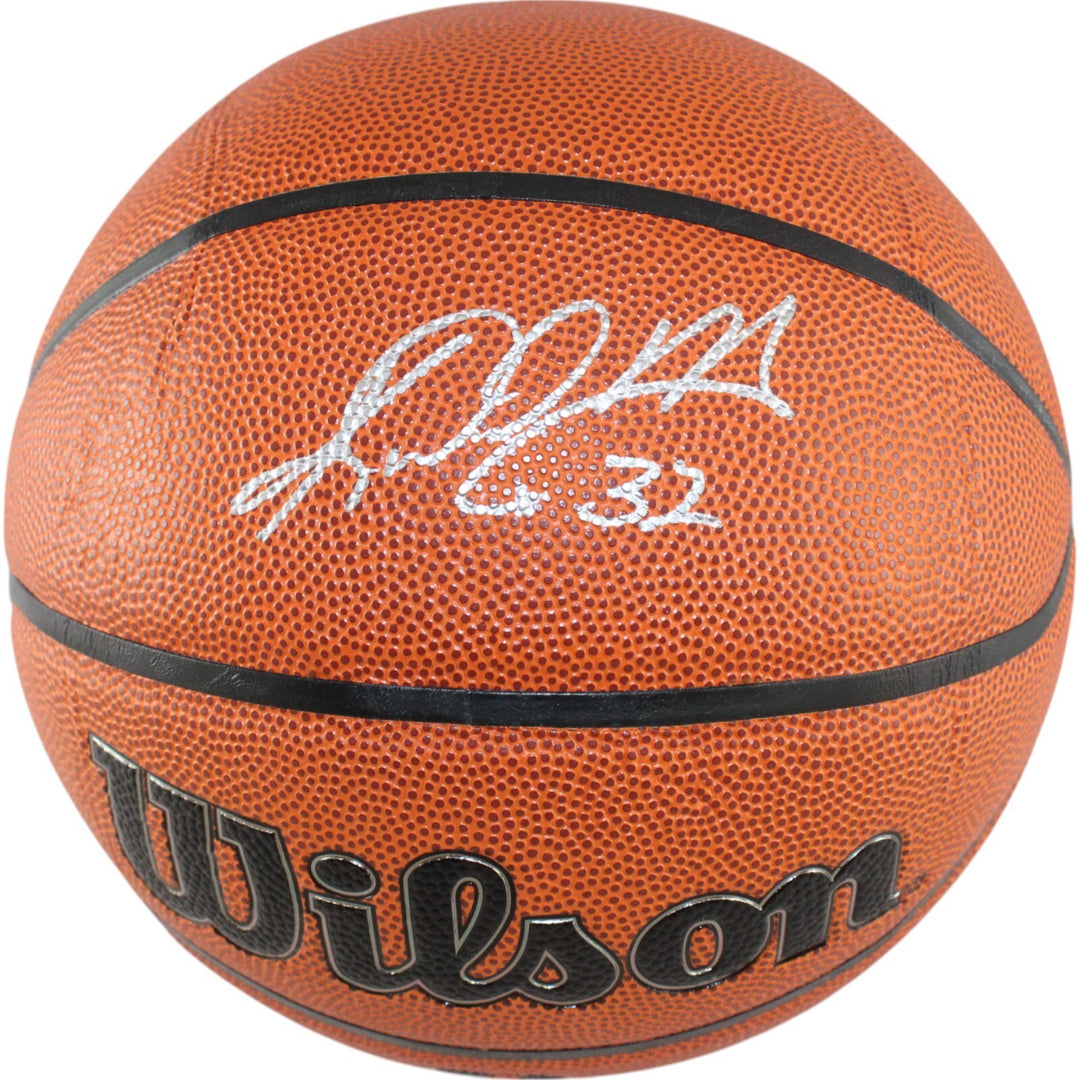 Karl Malone Autographed/Signed Utah Jazz Wilson Basketball Beckett Witness 49268