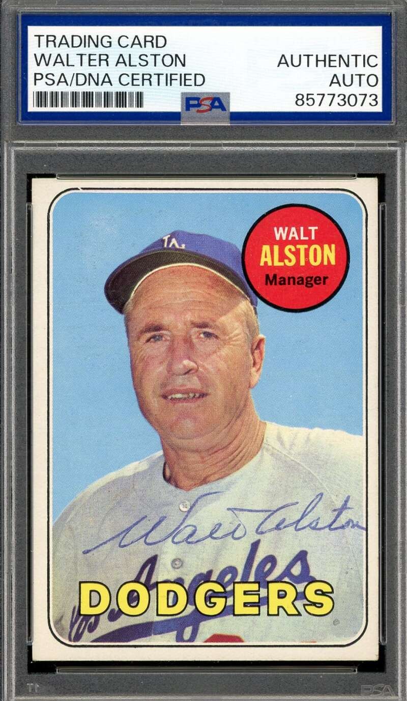 Walter Alston PSA DNA Vintage Signed 1969 Topps Autographed