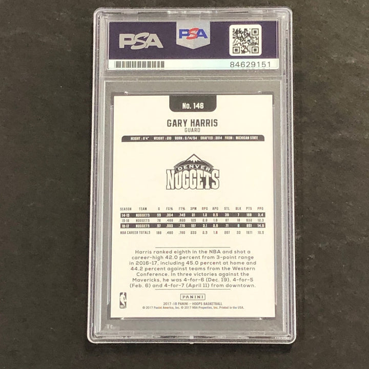 2017 NBA Hoops #146 Gary Harris Signed Card AUTO 10 PSA Slabbed Nuggets