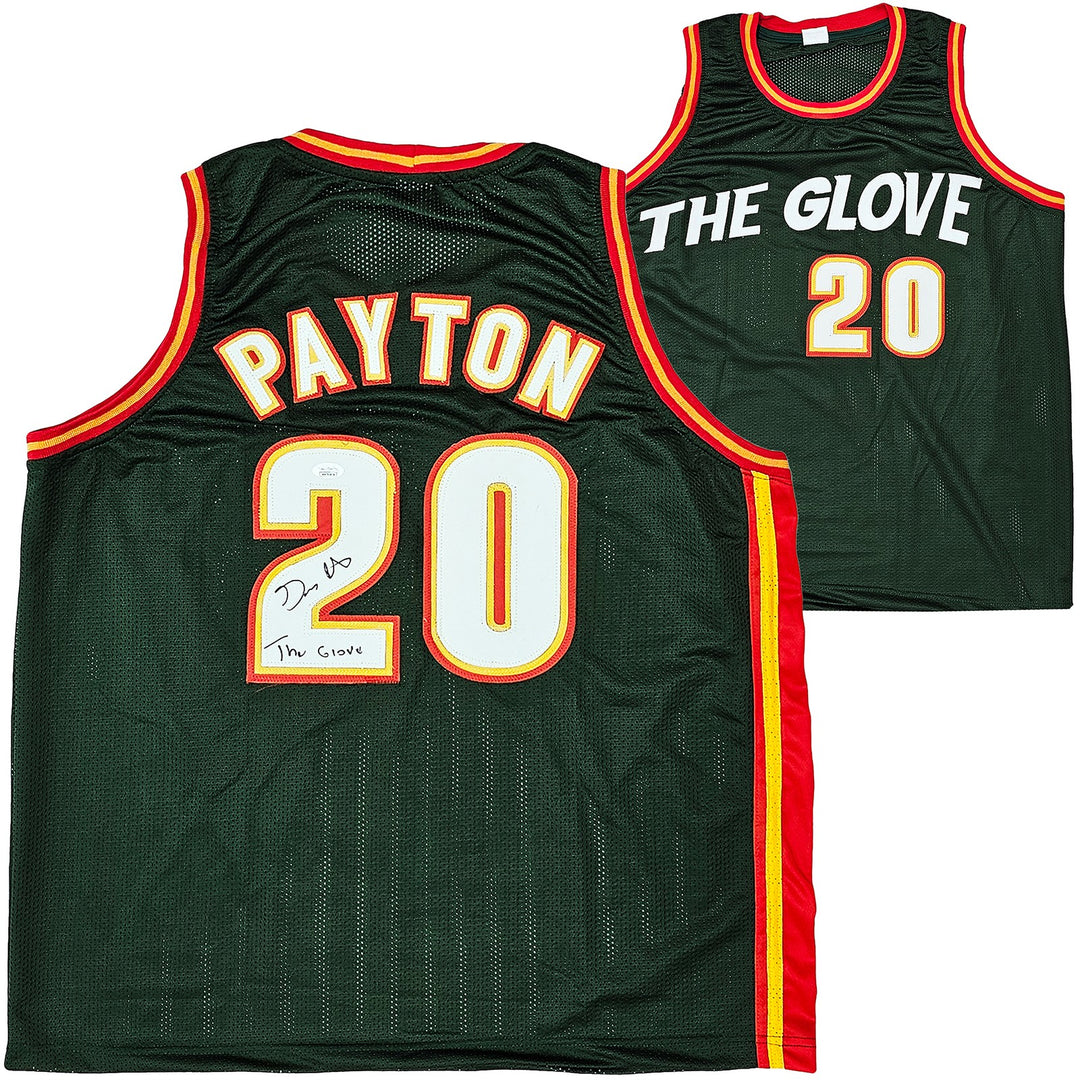 Seattle Supersonics Gary Payton Auto Signed Dark Green Jersey "The Glove" JSA