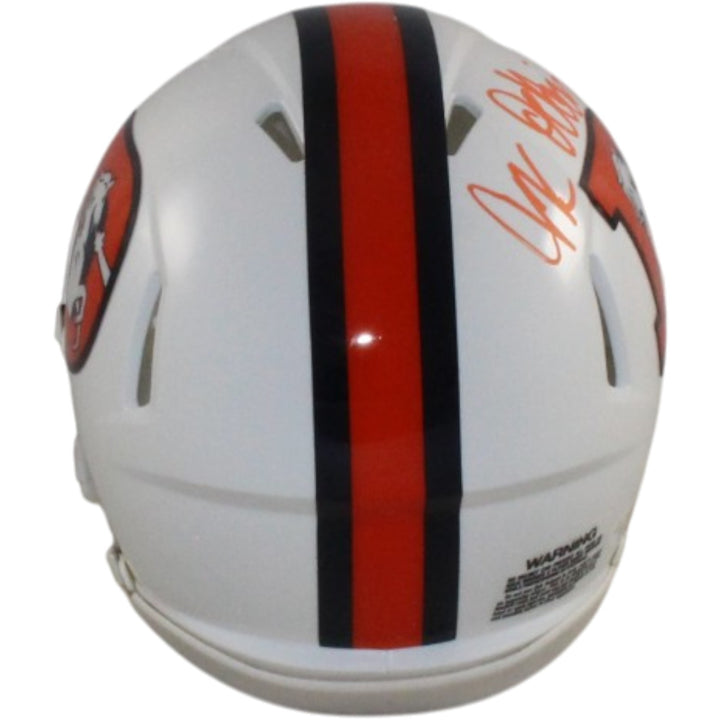 JK Dobbins Autogrraphed/Signed Denver Broncos 23 Alt Mini Helmet JSA 57174