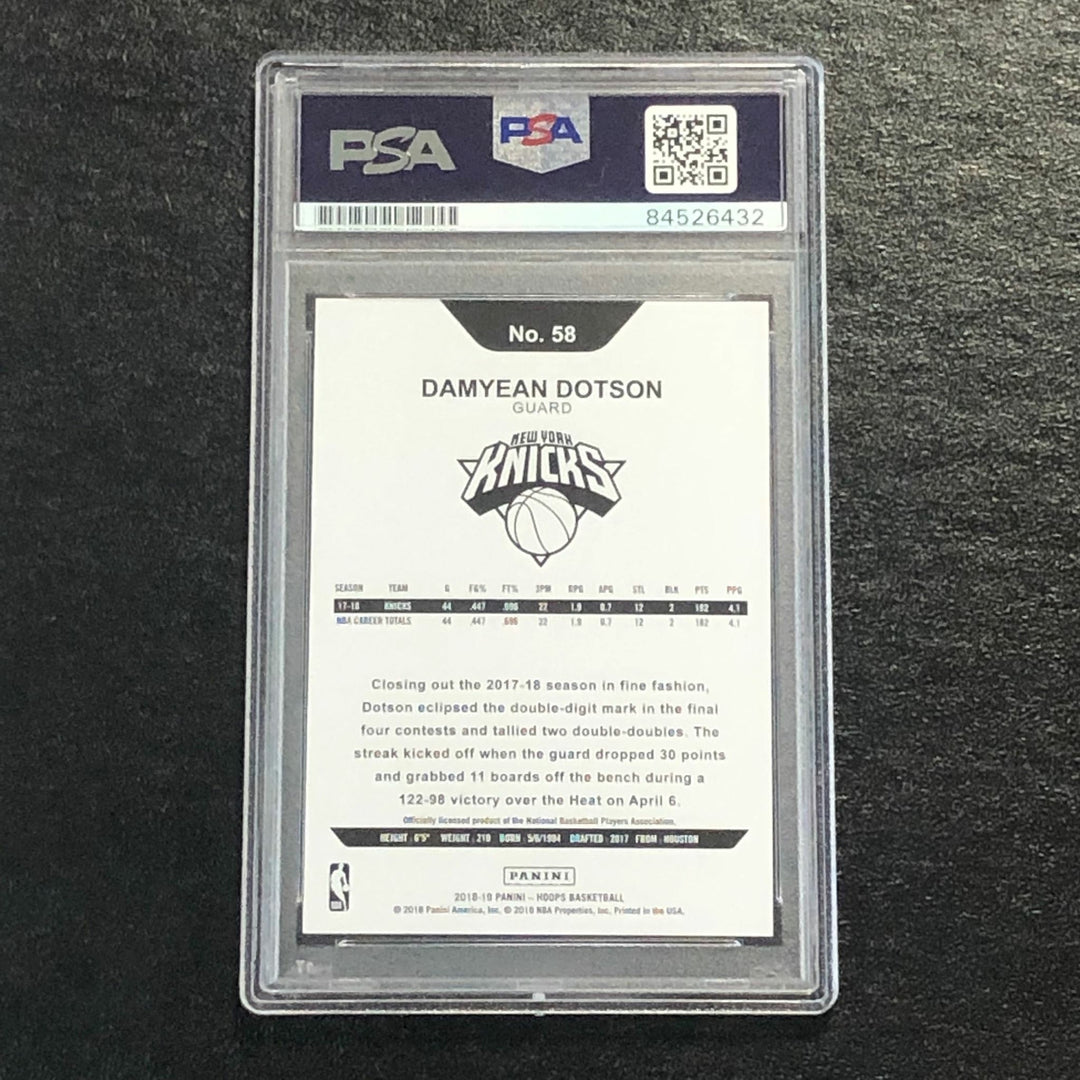2018-19 NBA Hoops #58 Damyean Dotson Signed Card AUTO PSA Slabbed Knicks