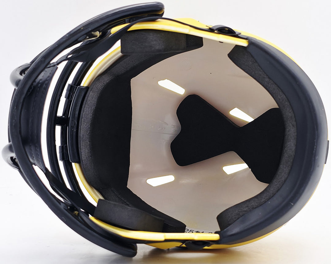 Hines Ward Signed Pittsburgh Steelers Gold Rave Speed Mini Helmet Beckett Wit