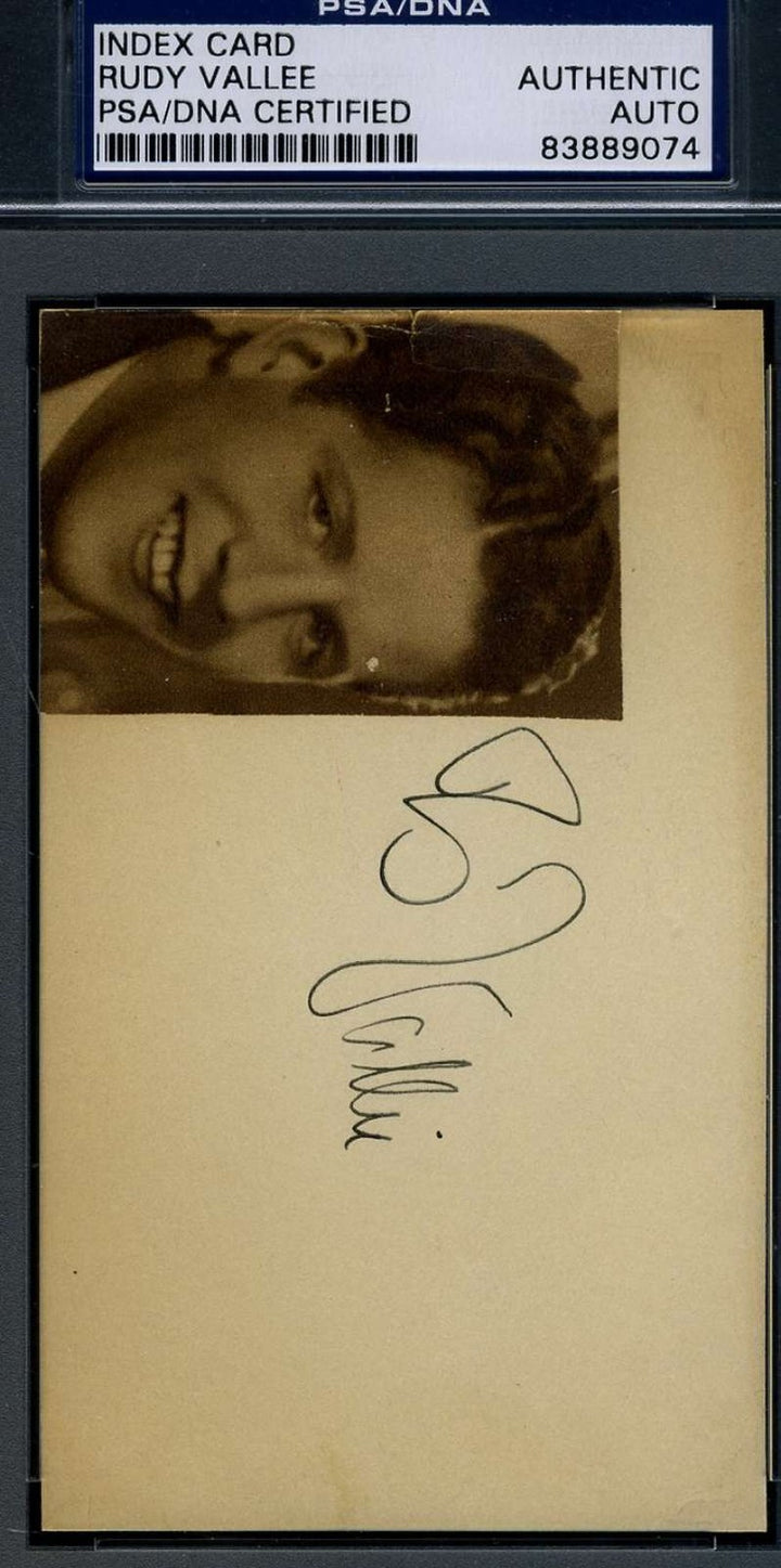 Rudy Vallee Vintage 1930`s Signed 3x5 Index Card Psa/dna Authentic Autograph