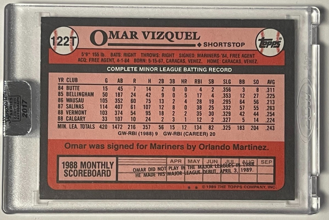 Omar Vizquel signed 2017 Topps Archives Signature On Card Auto /99- Sealed