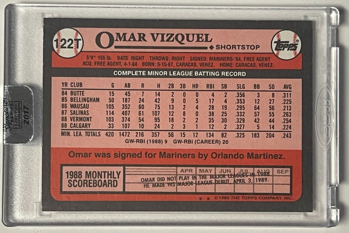 Omar Vizquel signed 2017 Topps Archives Signature On Card Auto /99- Sealed