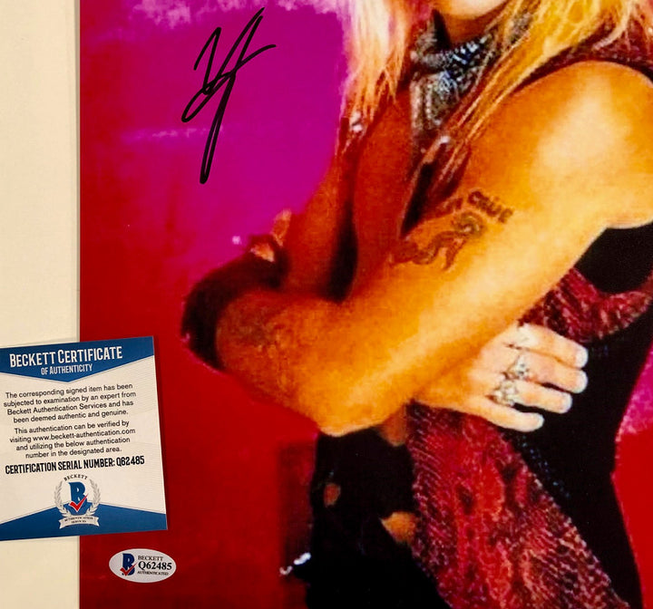 Motley Crue singer Vince Neil autograph signed 11x14 photo #1 ~ Beckett BAS COA