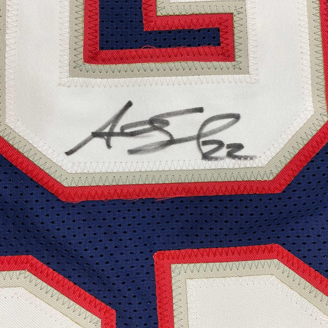 Autographed/Signed Asante Samuel Sr. New England Blue Jersey JSA COA