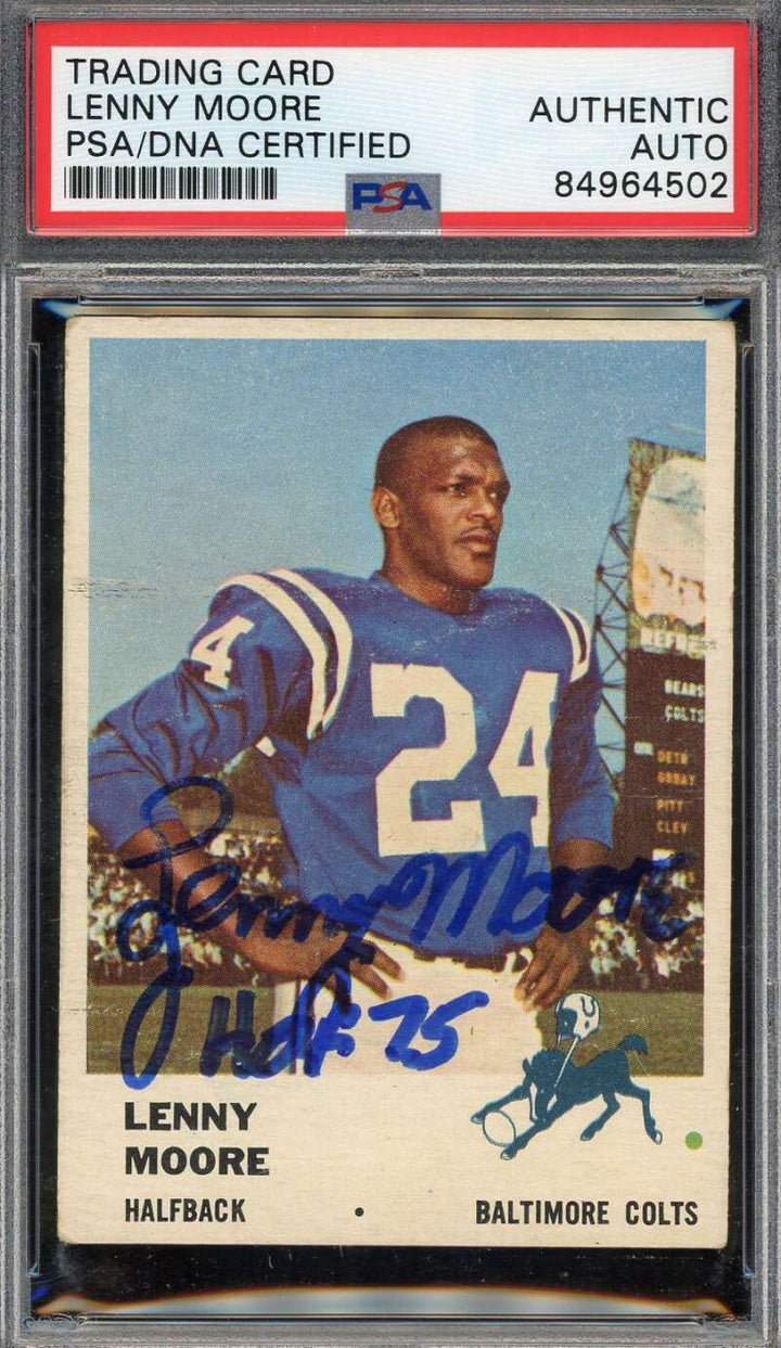 Lenny Moore PSA DNA Signed 1961 Fleer Autograph