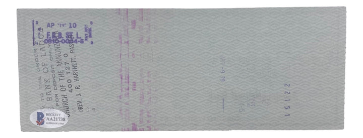 Stan Musial St. Louis Cardinals Signed  Bank Check #5506 BAS